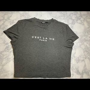 SHEIN “C’est La Vie” crop top